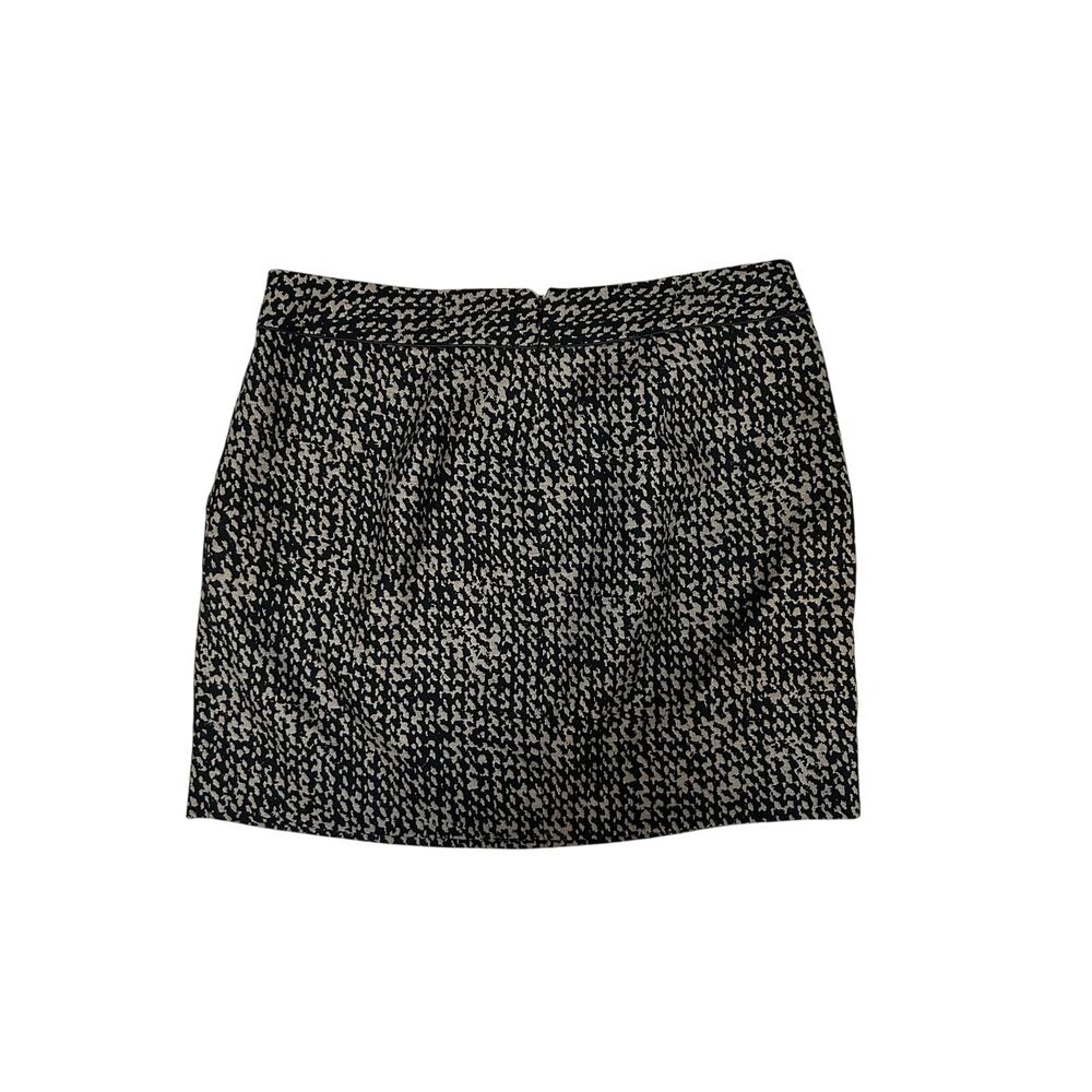 Gap Black Tan Patterned Mini Skirt With Pockets Size 8 Boho Preppy Artsy Cotton‎